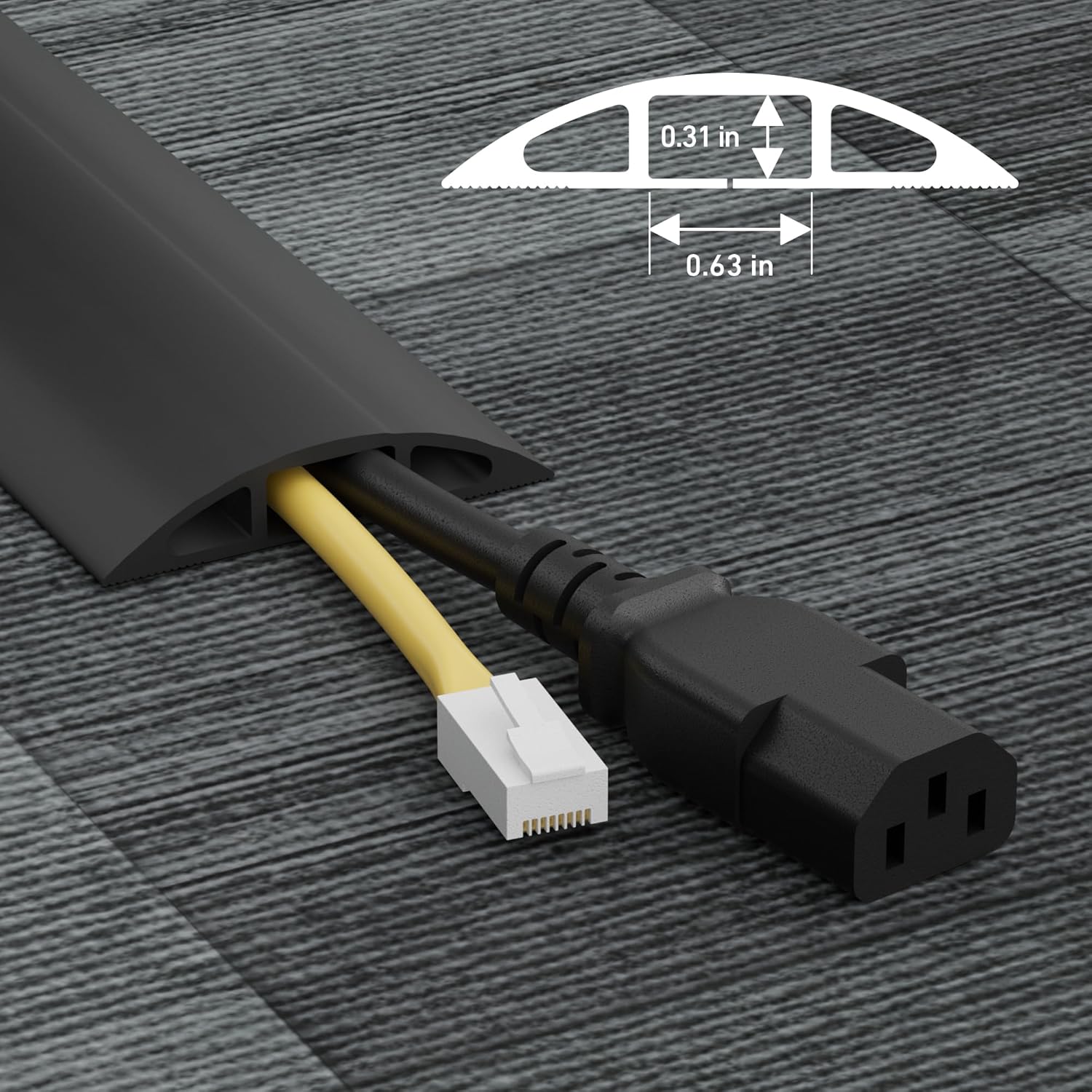 6ft Heavy Duty Floor Cable Cover Black