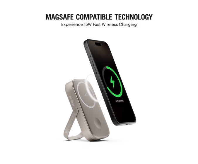 Loop Qi2-Certified MagSafe-Compatible Aluminium Power Bank 10000 mAh - Titanium