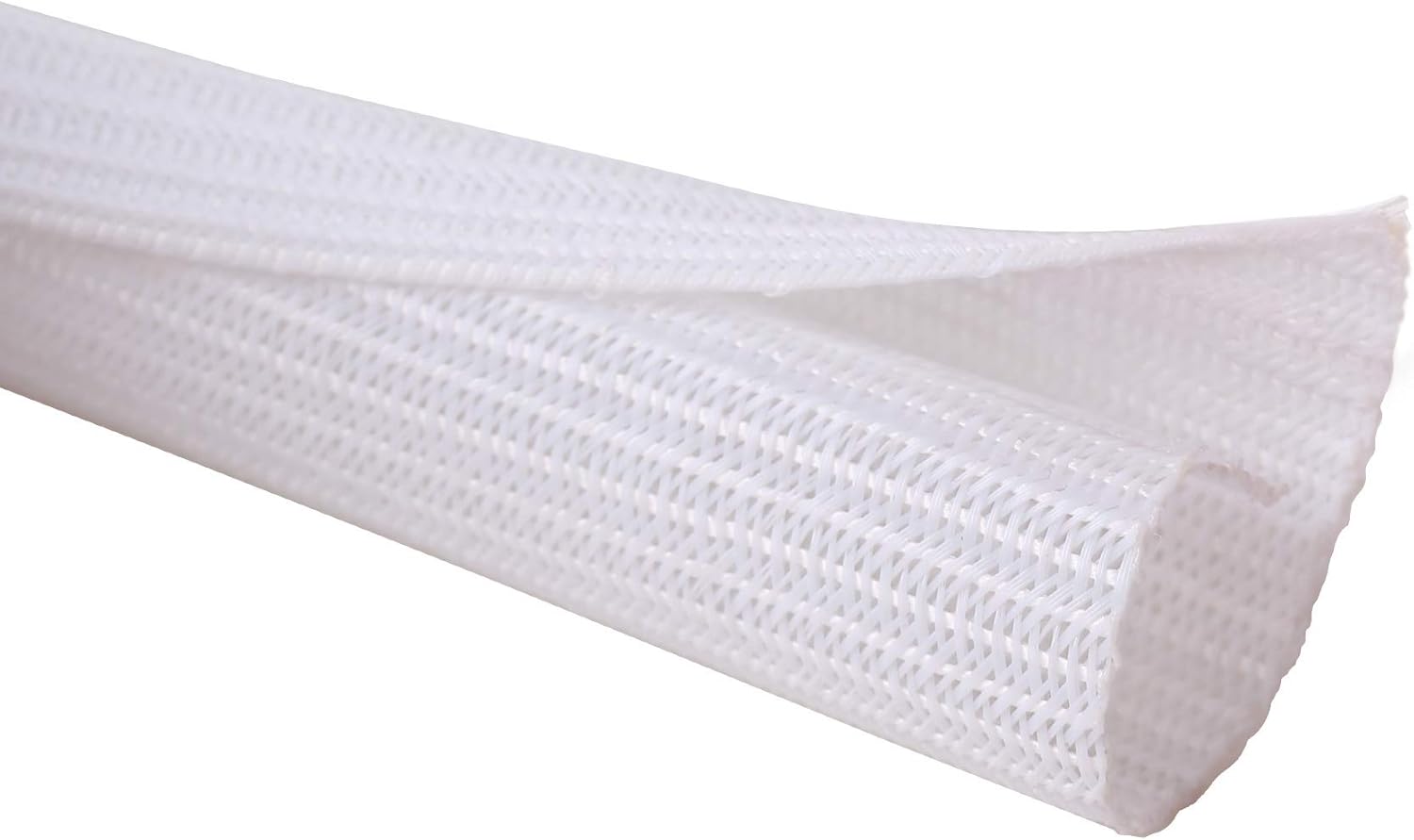 Alex Tech 10ft 1/4" Split Loom Cable Sleeve White
