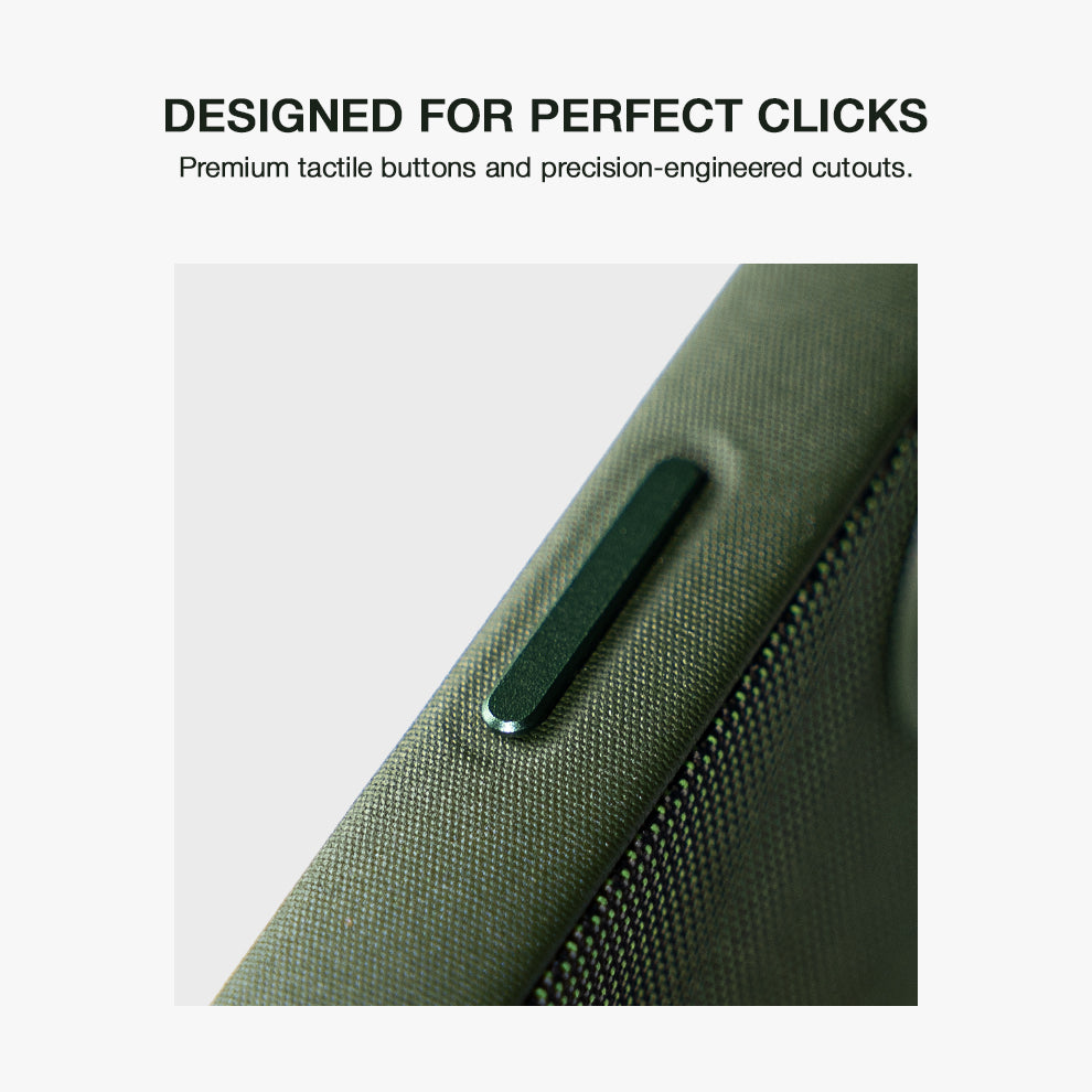 MagSafe Compatible Protective Fabric Case for iPhone 17 – Olive Green