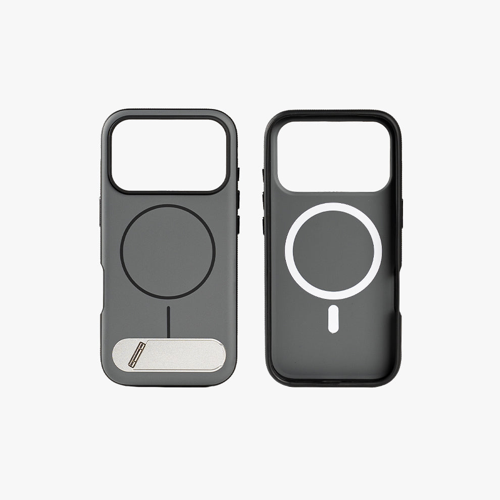 iPhone 17 Pro Slim Shockproof MagSafe Kickstand Case, Grey