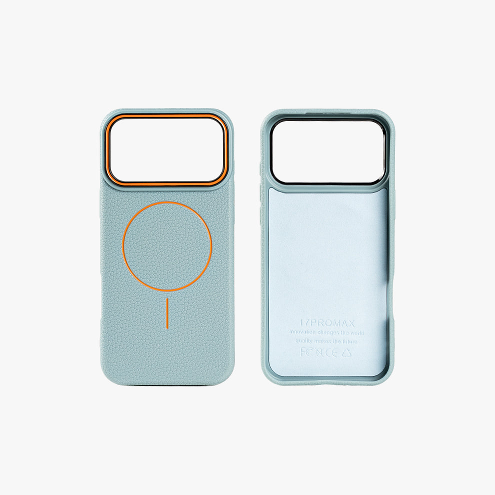 iPhone 17 Pro Max Leather Texture MagSafe Case, Light Blue