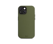 Green-Olive Leatherite MagSafe Phone Case Cover for iPhone 15 Plus