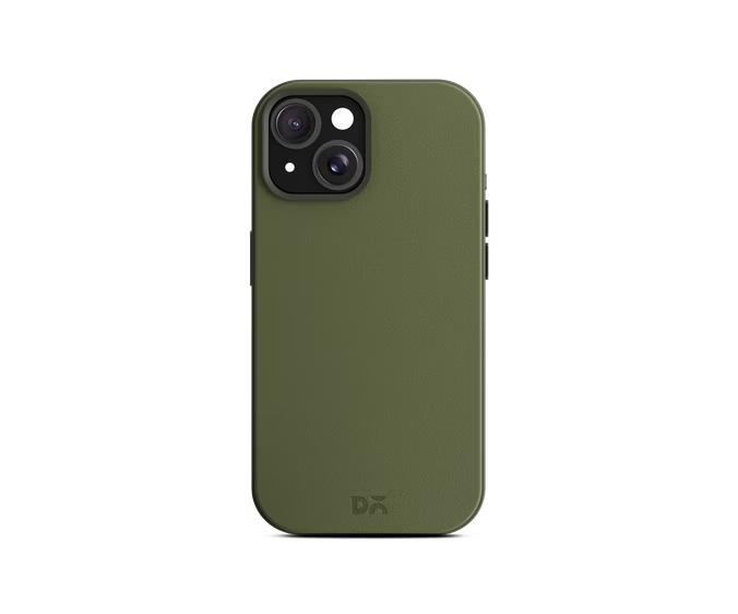 Green-Olive Leatherite MagSafe Phone Case Cover for iPhone 16 Plus