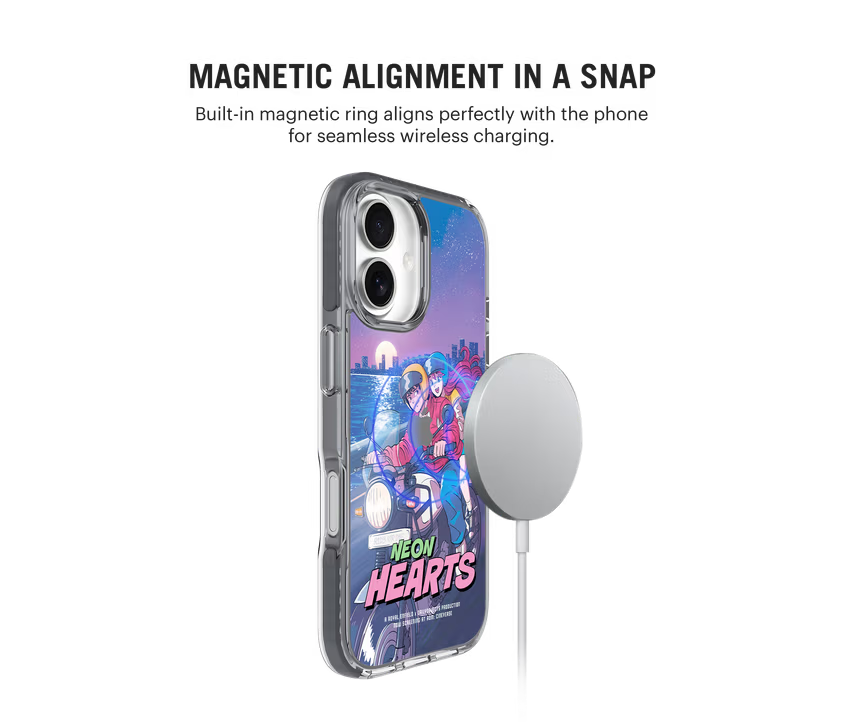 Neon Hearts Stride 2.0 MagSafe Case Cover For iPhone 17