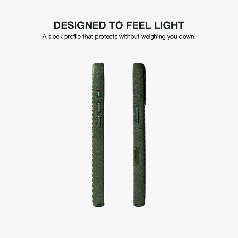 MagSafe Compatible Protective Fabric Case for iPhone 17 – Olive Green