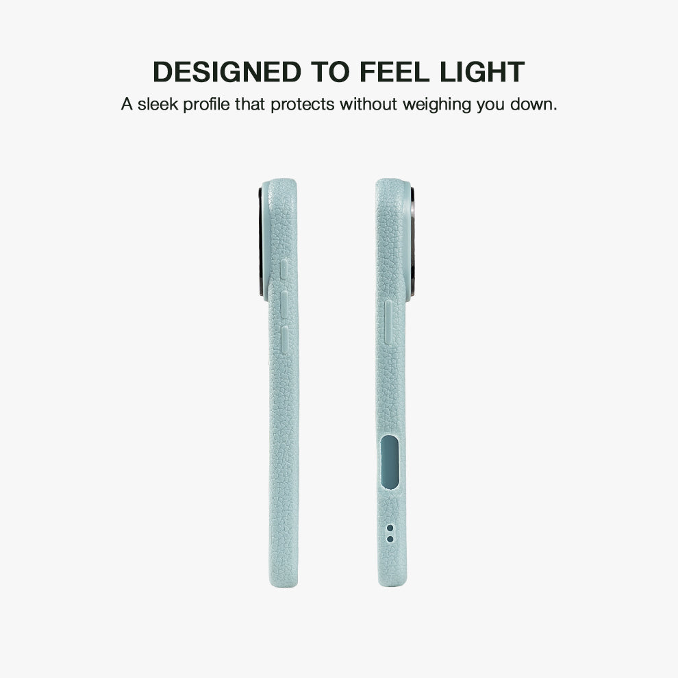 iPhone 17 Pro Max Leather Texture MagSafe Case, Light Blue
