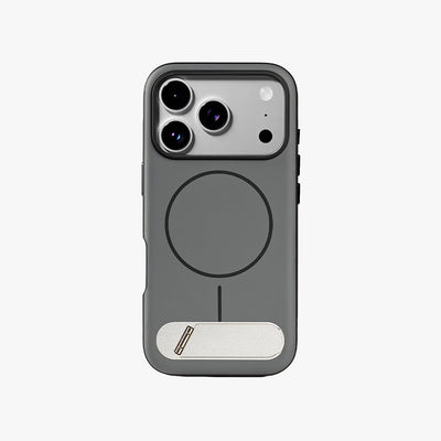 iPhone 17 Pro Slim Shockproof MagSafe Kickstand Case, Grey