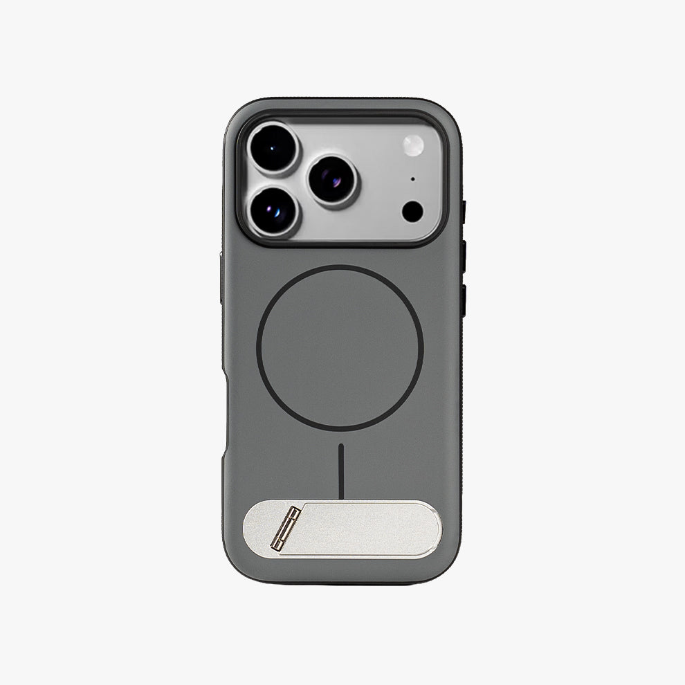 iPhone 17 Pro Slim Shockproof MagSafe Kickstand Case, Grey