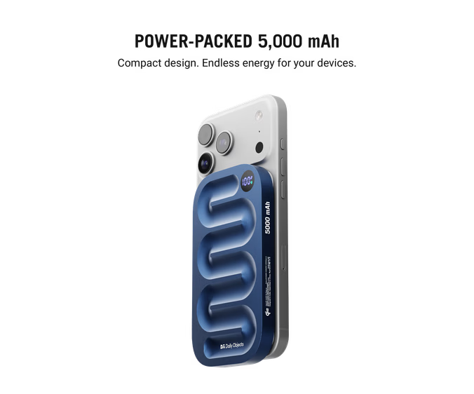 Loop Qi2-Certified MagSafe-Compatible Aluminium Power Bank 5000 mAh - Space Blue