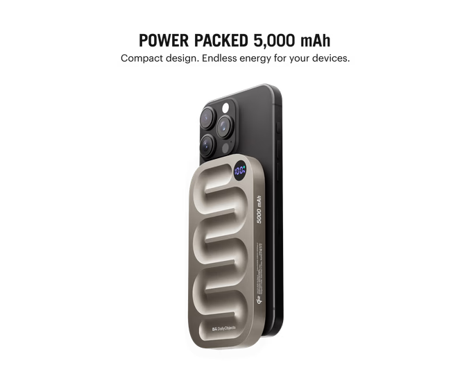 Loop Qi2-Certified MagSafe-Compatible Aluminium Power Bank 5000 mAh - Titanium
