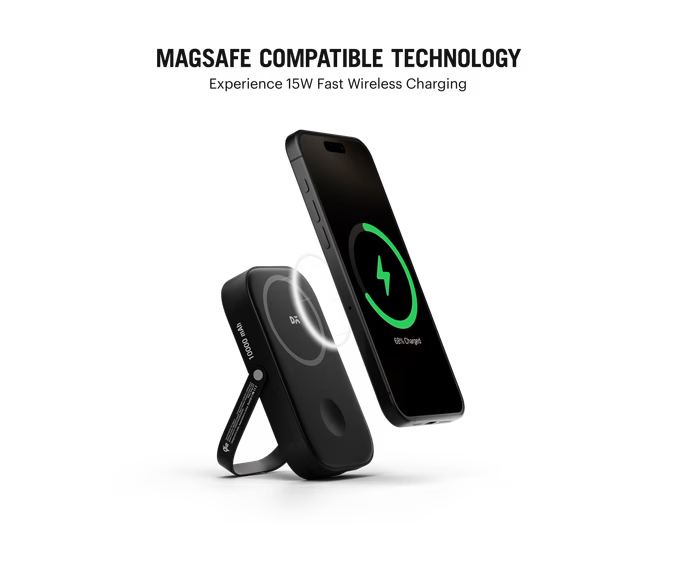 Loop Qi2-Certified MagSafe-Compatible Aluminium Power Bank 10000 mAh - Black